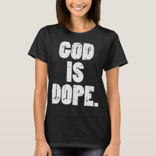 T-shirt Dieu est Dope Jésus Christ Religieux Christian Cat