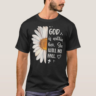 T-shirt Dieu est en elle Psaume 465 Verset biblique chréti