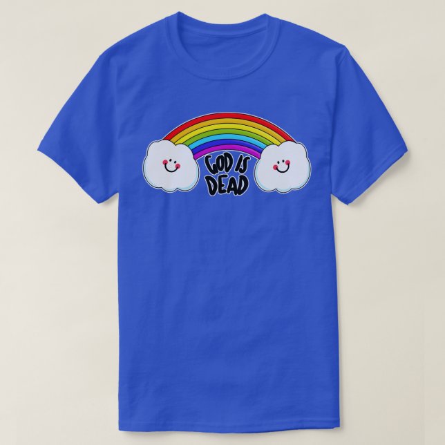 T-shirt Dieu est mort Rainbow Nihilist design (Design devant)