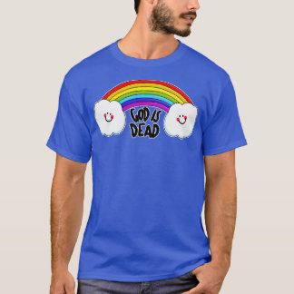 T-shirt Dieu est mort Rainbow Nihilist design