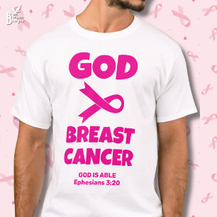 T-shirt DIEU EST PLUS GRAND QUE LE CANCER DU SEIN Christia