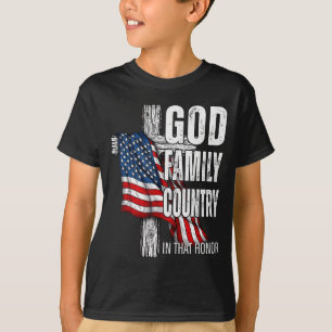 T-shirt Dieu Famille Pays Drapeau Américain Chrétien Patri