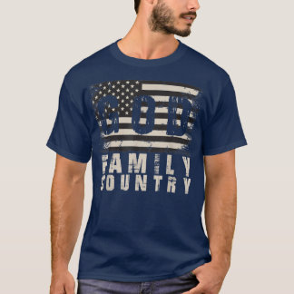 T-shirt Dieu Famille Pays Patriotique Fier Soldat USA Mem