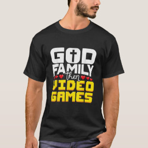 T-shirt Dieu Famille Puis Jeux Vidéo Faith Cross Jeu