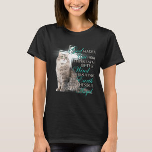 T-shirt Dieu Fit Un Chat Du Bain Du Vent