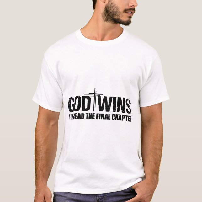 T-shirt Dieu gagne J'ai lu Le Chapitre Final Drôle (Devant)