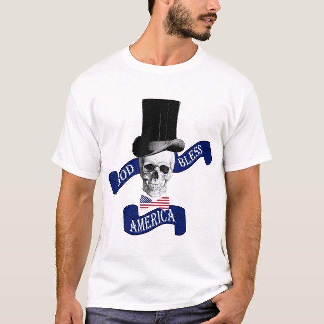 T-shirt Dieu gothique drôle bénissent le tatouage de crâne (Devant)