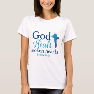 T-shirt Dieu guérit le 34:18 de psaume des coeurs brisés