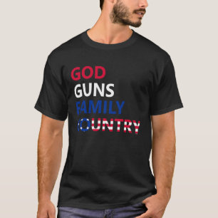 T-shirt Dieu Guns Famille Pays pour Noël d'anniversaire