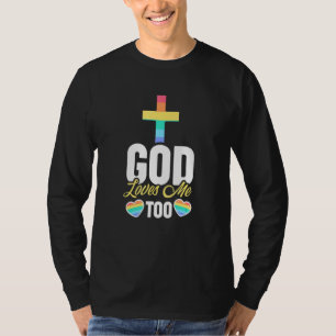 T-shirt Dieu m'aime aussi - LGBT Homosexuel Christian Gay