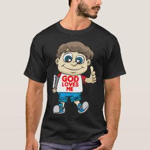 T-shirt Dieu m'aime Belcher Christ avec la Bible et Dieu C