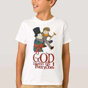 T-shirt Dieu nous bénisse tous Un chant de Noël Tiny Tim 