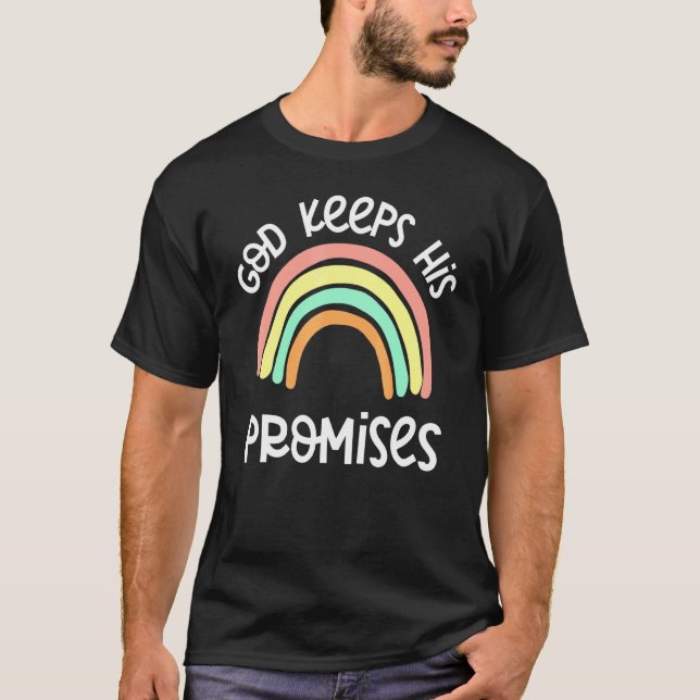 T-shirt Dieu tient ses promesses Christian Rainbow Bible G (Devant)