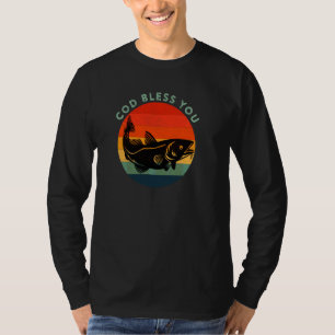 T-shirt Dieu vous bénisse Dieu Pun Funny Cod Pul