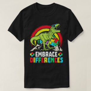T-shirt Différences d'acceptation T Rex Dinosaur Autisme L