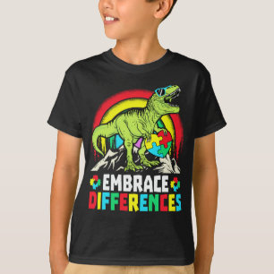 T-shirt Différences d'acceptation T Rex Dinosaur Autisme L