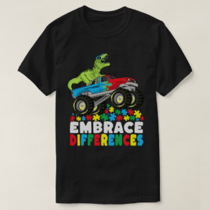 T-shirt Différences d'acceptation T Rex Monster Truck Auti