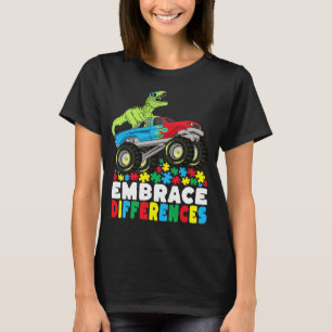 T-shirt Différences d'acceptation T Rex Monster Truck Auti