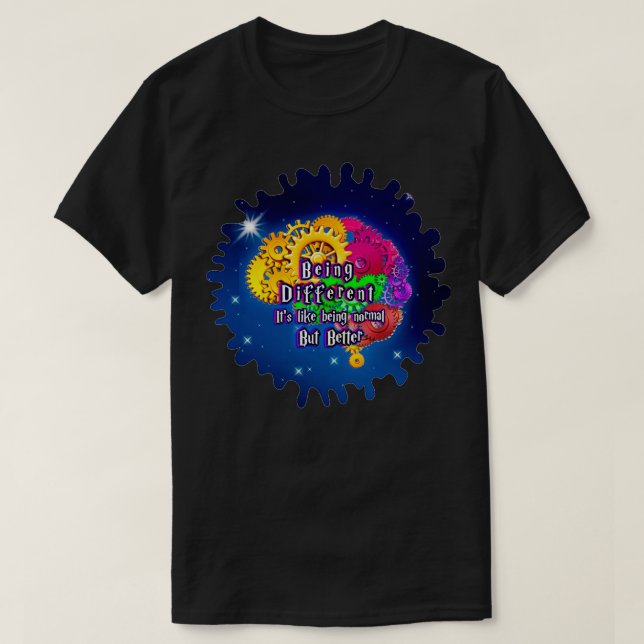 T-shirt DifférentNormal mais meilleur (Design devant)