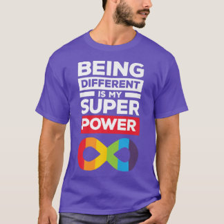 T-shirt Différents Neurodiversité Super Puissance Autisme