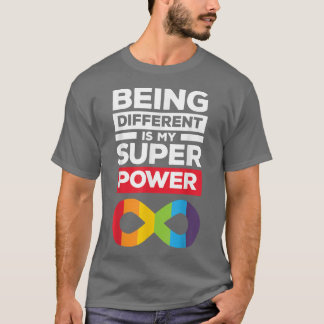 T-shirt Différents Neurodiversité Super Puissance Autisme