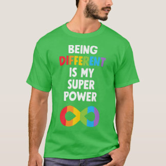 T-shirt Différents Neurodiversité Super Puissance Autisme