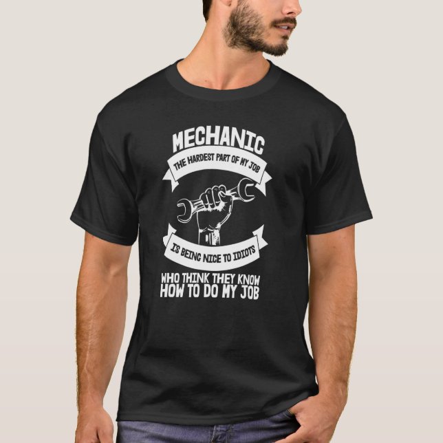 T-shirt Difficile d'être un bon mécanicien diesel (Devant)
