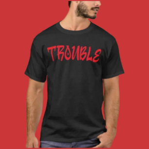T-shirt DIFFICULTÉ   Chemise Tag Graffiti Rouge