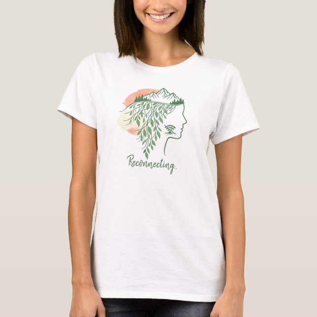 T-shirt Digital Detox Forest Bathing Minimalist Botanical (Devant)