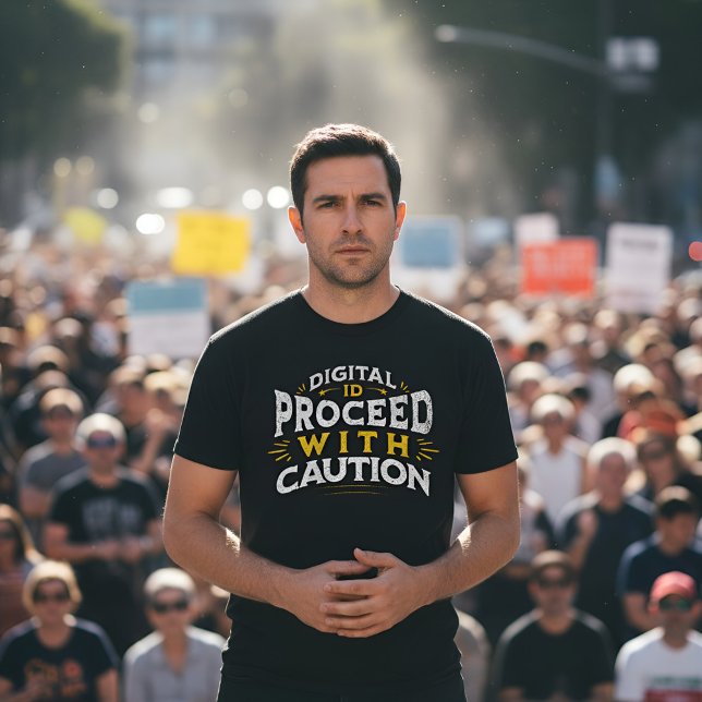 T-shirt Digital ID: Proceed With Caution (Créateur téléchargé)