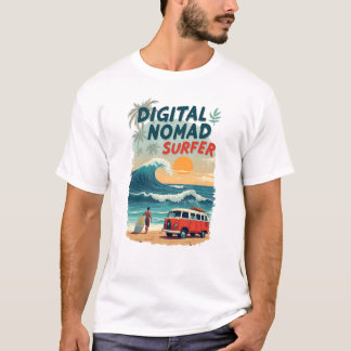 T-shirt Digital Nomad Surfer Beach