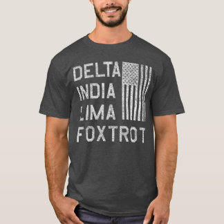 T-shirt DILF Delta India Lima Fotrot Drapeau américain Pat
