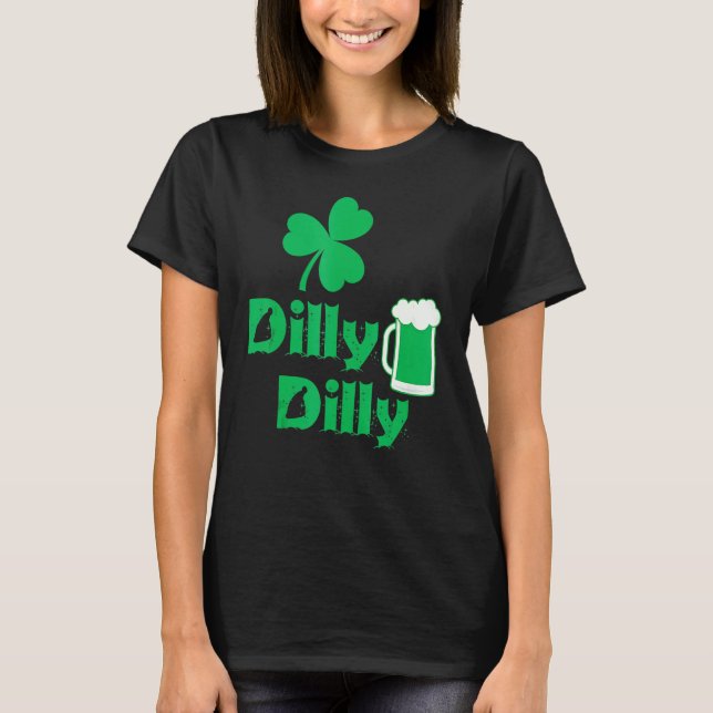 T-shirt Dilly Clover Leaf Lucky Irish St Patrick's Day Bee (Devant)