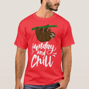T-shirt Dimanche & Chill Funny Sleepy Head Lazy Sloth Loth