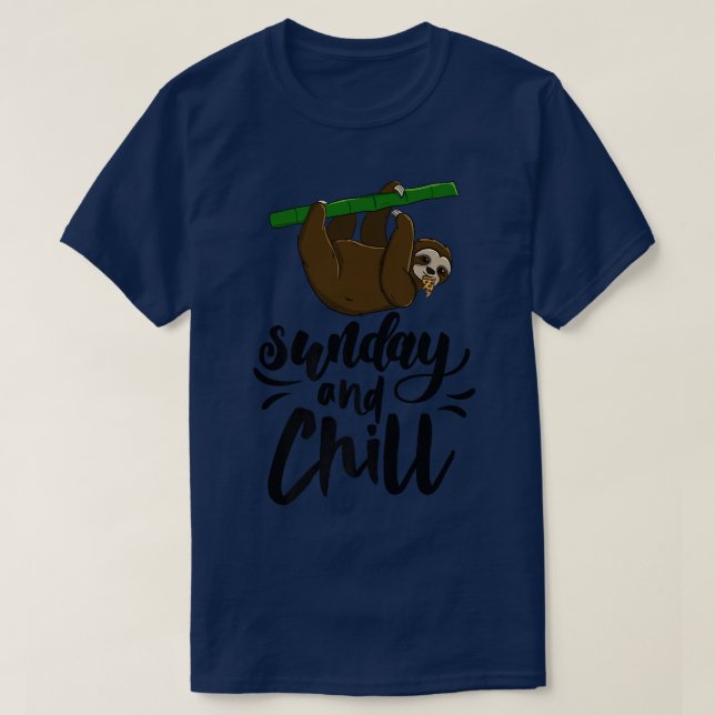 T-shirt Dimanche & Chill Funny Sleepy Head Lazy Sloth Loth (Design devant)