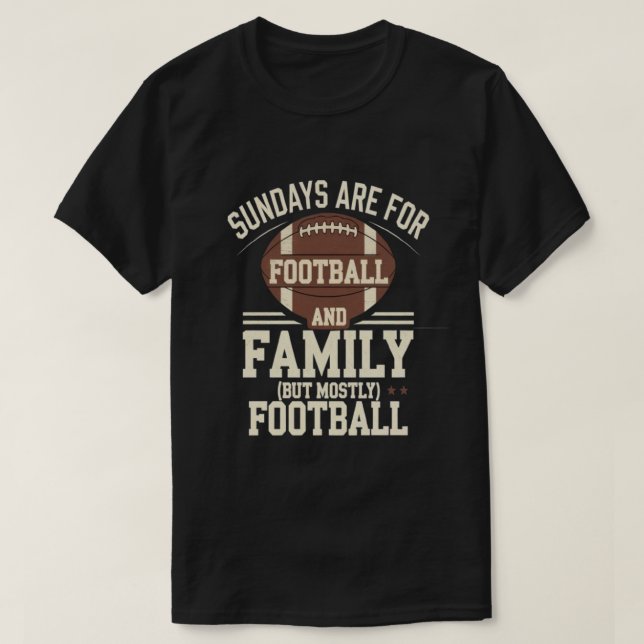 T-shirt dimanche famille et football (Design devant)