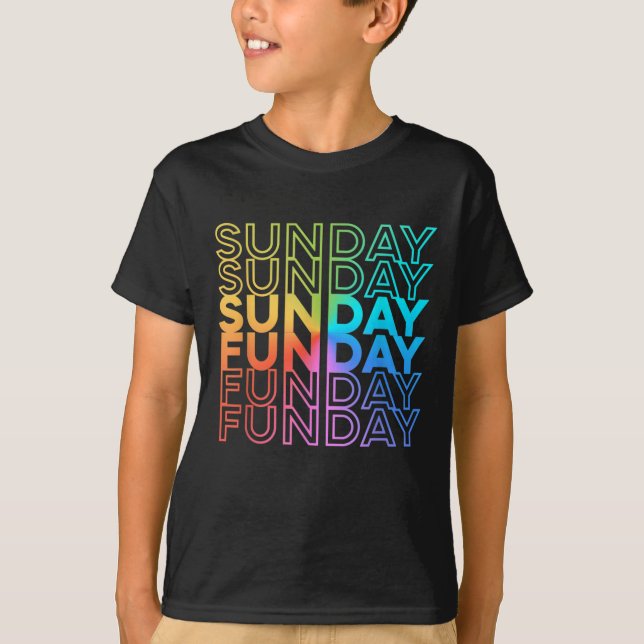 T-shirt Dimanche Fête Rainbow Fade Color (Devant)