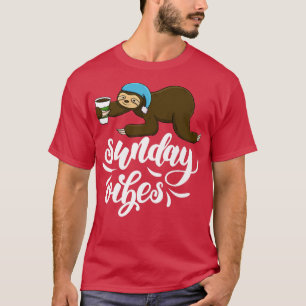 T-shirt Dimanche Vibes Funny Sleepy Head Sloth Love Women 