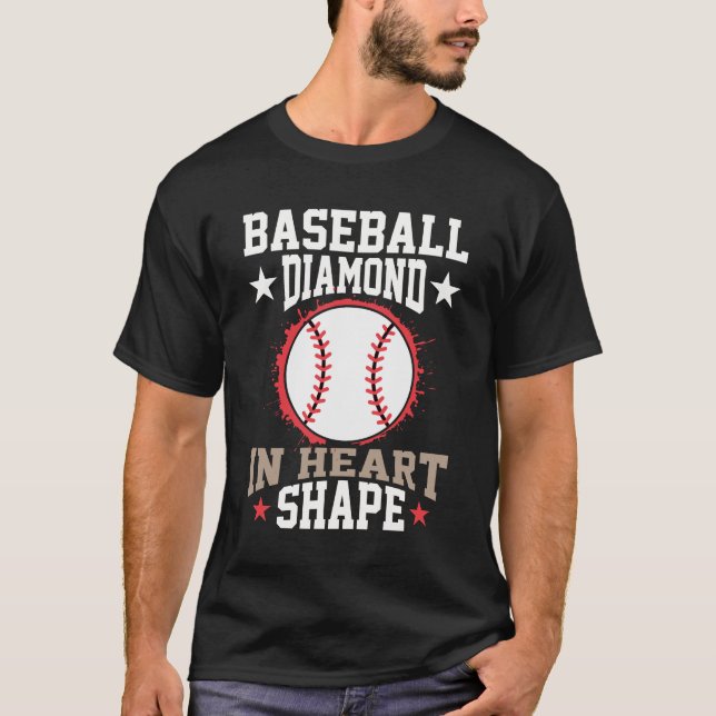 T-shirt Dimond In Heart Shape Baseball (Devant)