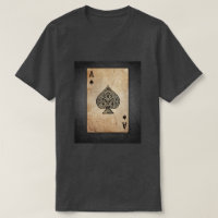 T-shirt d'impression d'antiquité "d'as de pique