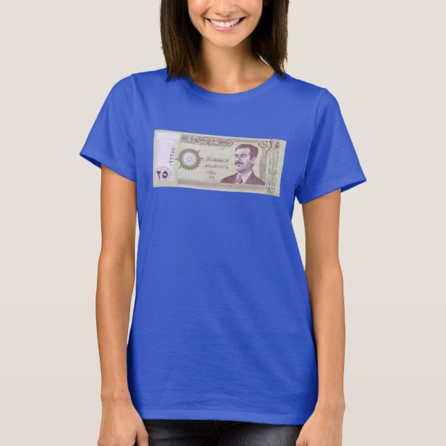T-shirt Dinar irakien avec Saddam Hussein (Devant)