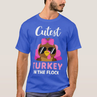 T-shirt Dinde cutest dans le troupeau filles enfants tout 