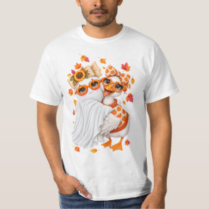 T-shirt dinde d'automne Silly Goose fantôme Automne Hallow
