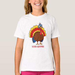T-shirt Dinde de dessin animé mignonne