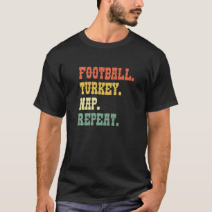 T-shirt Dinde de football vintage Nap Répéter Thanksgiving