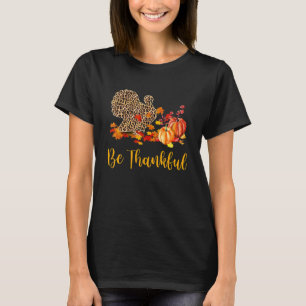 T-shirt Dinde de remerciement Citrouilles Léopard Automne