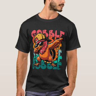 T-shirt Dinde de Thanksgiving Dab glousse drôle garçons to