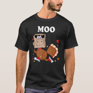T-shirt Dinde de Thanksgiving drôle de vache fausse moo Th