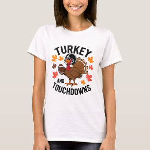 T-shirt Dinde de Thanksgiving et touchés Footll Joueur 2