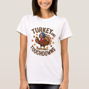 T-shirt Dinde de Thanksgiving et touchés Joueur de footll